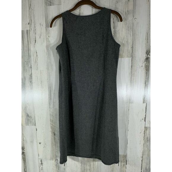 American Eagle Shift Dress Sz 8 (XS) Gray Wool Blend Zip Slits Notch Neck Lined - Picture 2 of 8